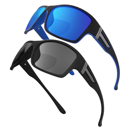 YOBOCO Bifocal Sunglasses for Men - Reading Sunglasses with Readers Built in Reader Sunglasses Men for Cycling/Driving 3.0