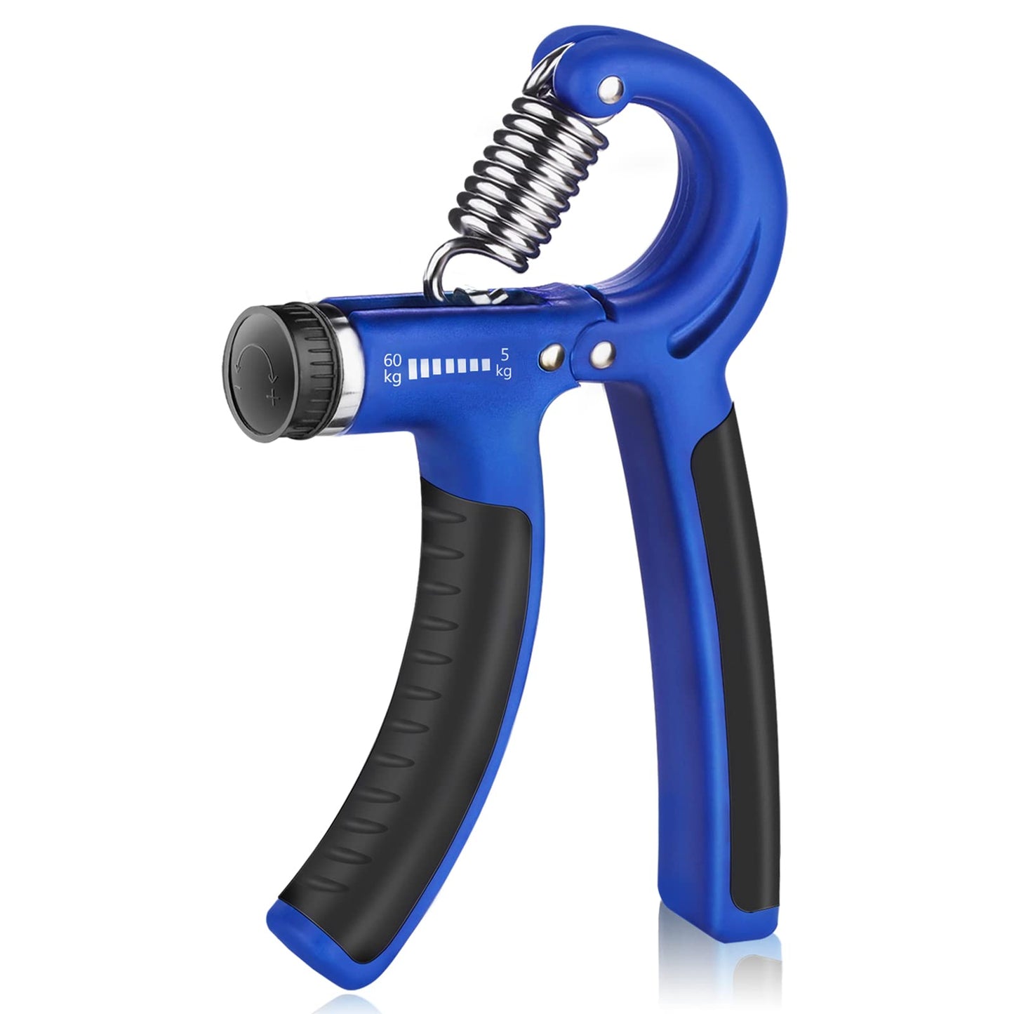 Grip Strength Trainer Hand Grip Exerciser Strengthener with Adjustable Resistance 11-132 Lbs (5-60kg) Forearm Strengthener Hand Exerciser for Muscle Building and Injury Recovery Blue